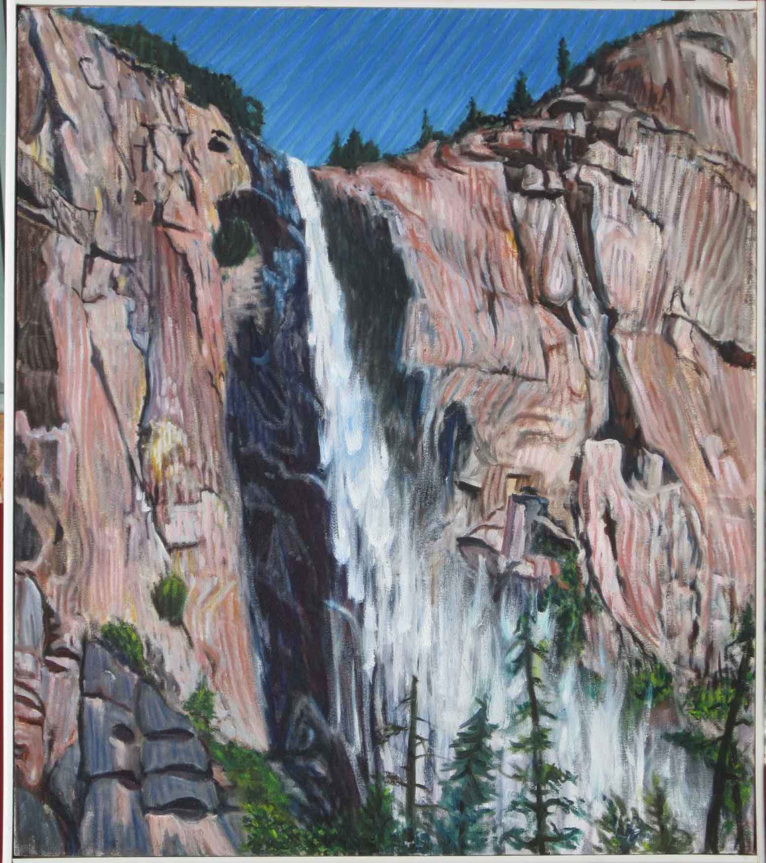 Bridalveil Falls - Linear Painting - Prakash N Chandras