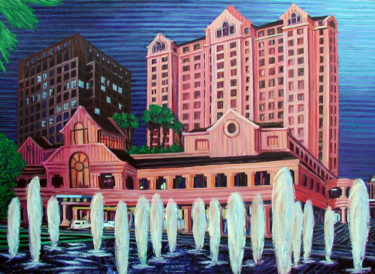 The Fairmont, San Jose - Linear Painting by Prakash N Chandras