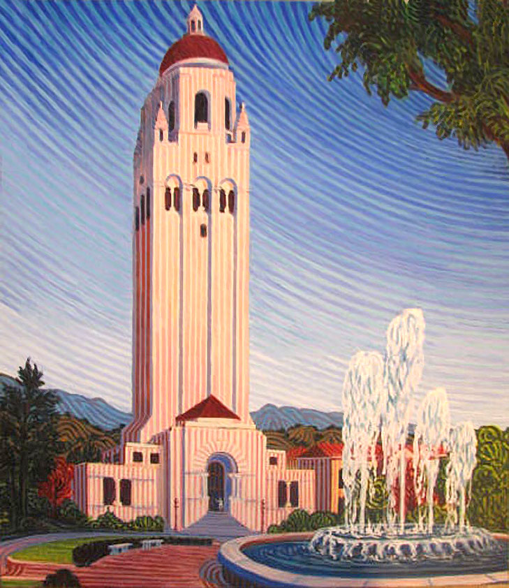 Hoover Tower - Linear Painting by Prakash N Chandras