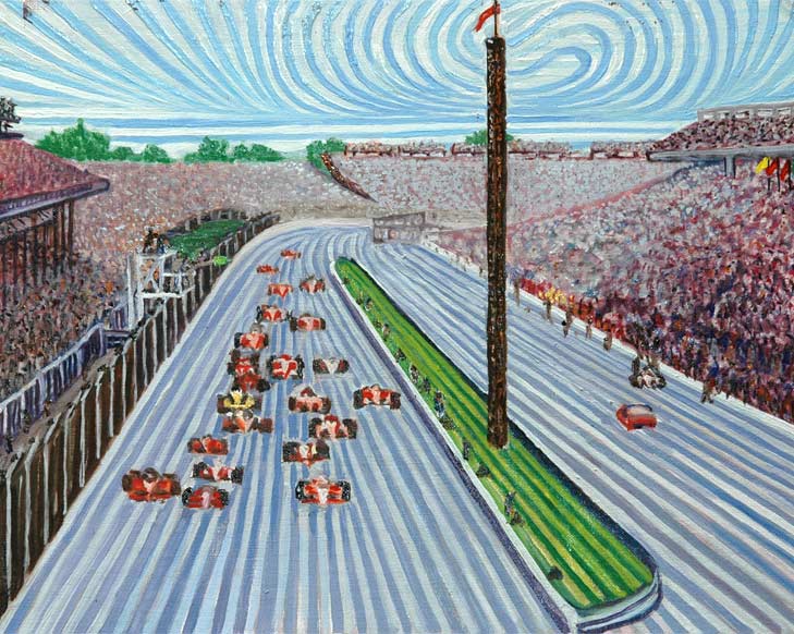 Indy 500 - Linear Painting by Prakash N Chandras