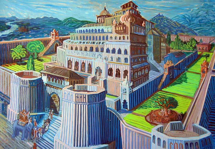 Shaniwar wada, Pune - Linear Painting by Prakash N Chandras