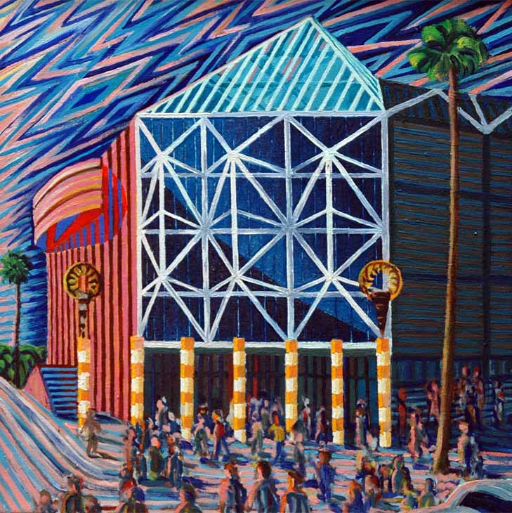 San Jose Arena - Linear Painting by Prakash N Chandras