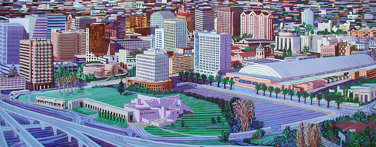 San Jose Cityscape - Linear Painting by Prakash N Chandras