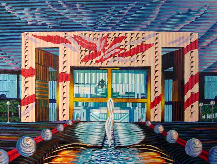 San Jose Convention Center - Linear Painting by Prakash N Chandras