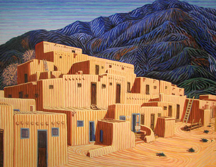 Taos - Linear Painting by Prakash N Chandras