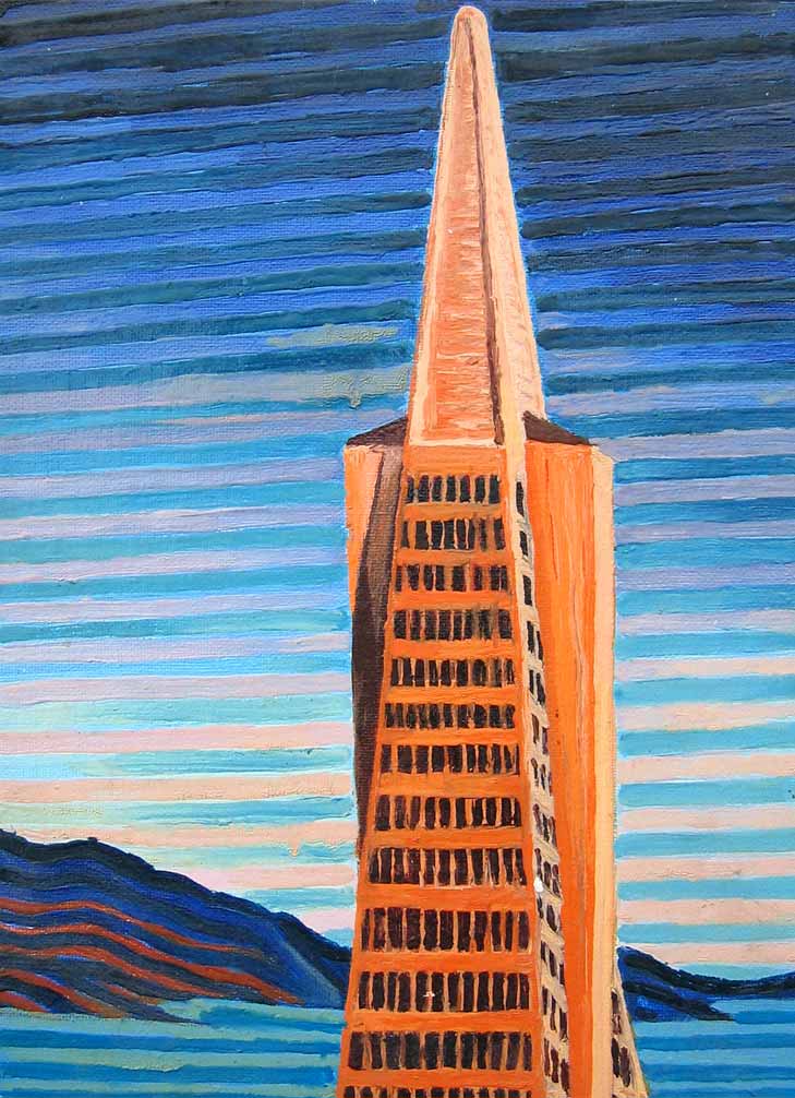 The Transamerica Building, San Fransisco - Linear Painting by Prakash N Chandras